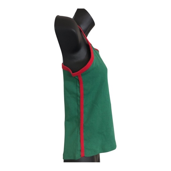 Super cute green red trim Mexico print tank top cami size XS brand new - Picture 5 of 12